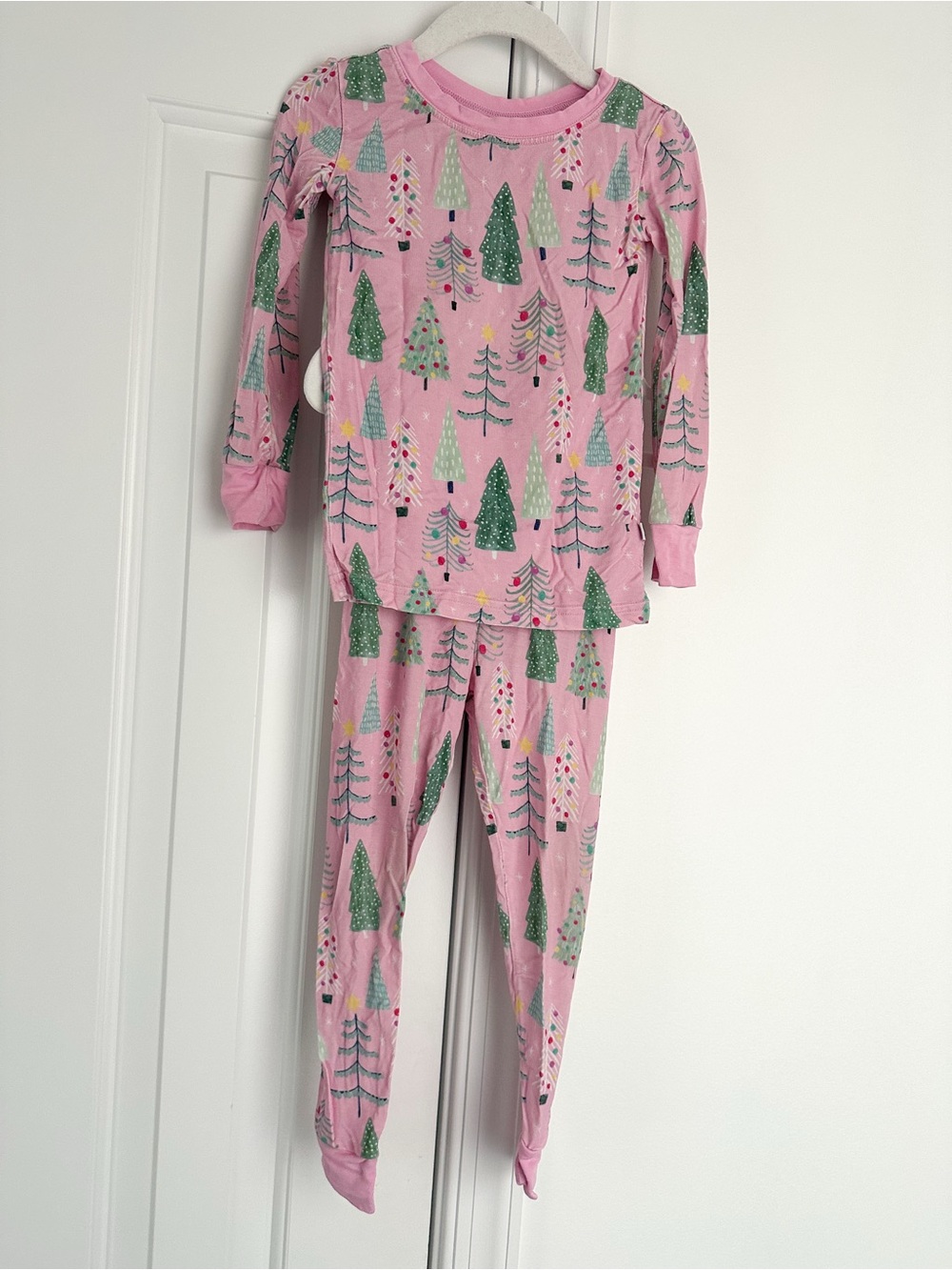 Little Sleepies pink Christmas trees pajamas size 2T